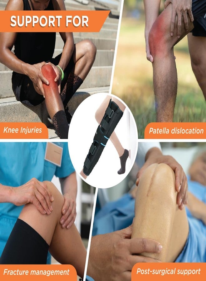 Vissco Knee Stabler - Long 22" Brace (Firm Support), Knee Support for Osteoarthritis of knee joint, Pain Relief, Knee Stabilizer, Joint Injury, Knee Immobilizer - Medium (Black) - Image 5