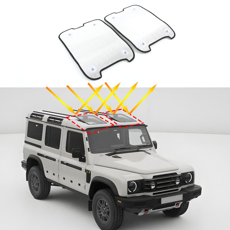 Tumukiw Car Sunroof Sun Shade Compatible with INEOS Grenadier 20202024 Foldable Glass Roof Sunshade Blocks 99 UV Rays and Keep Cool Auto Accessories