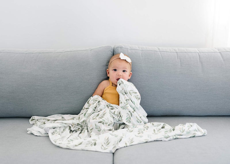 Copper Pearl Large Premium Knit Baby Swaddle Receiving Blanket Fern - Image 5