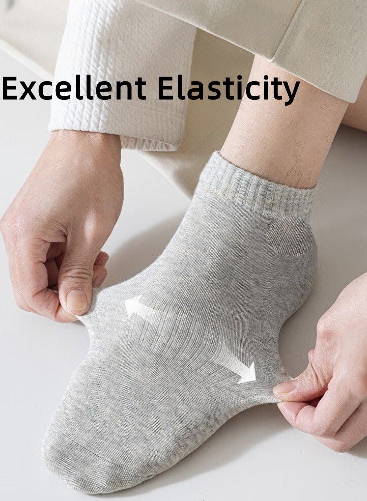 Hiras 6 Pairs Men's Ankle Socks 100% Pure Cotton Breathable No Slip Perfect for Business Casual Wear Socks Sports Socks Running Socks Multicolor  - Image 4