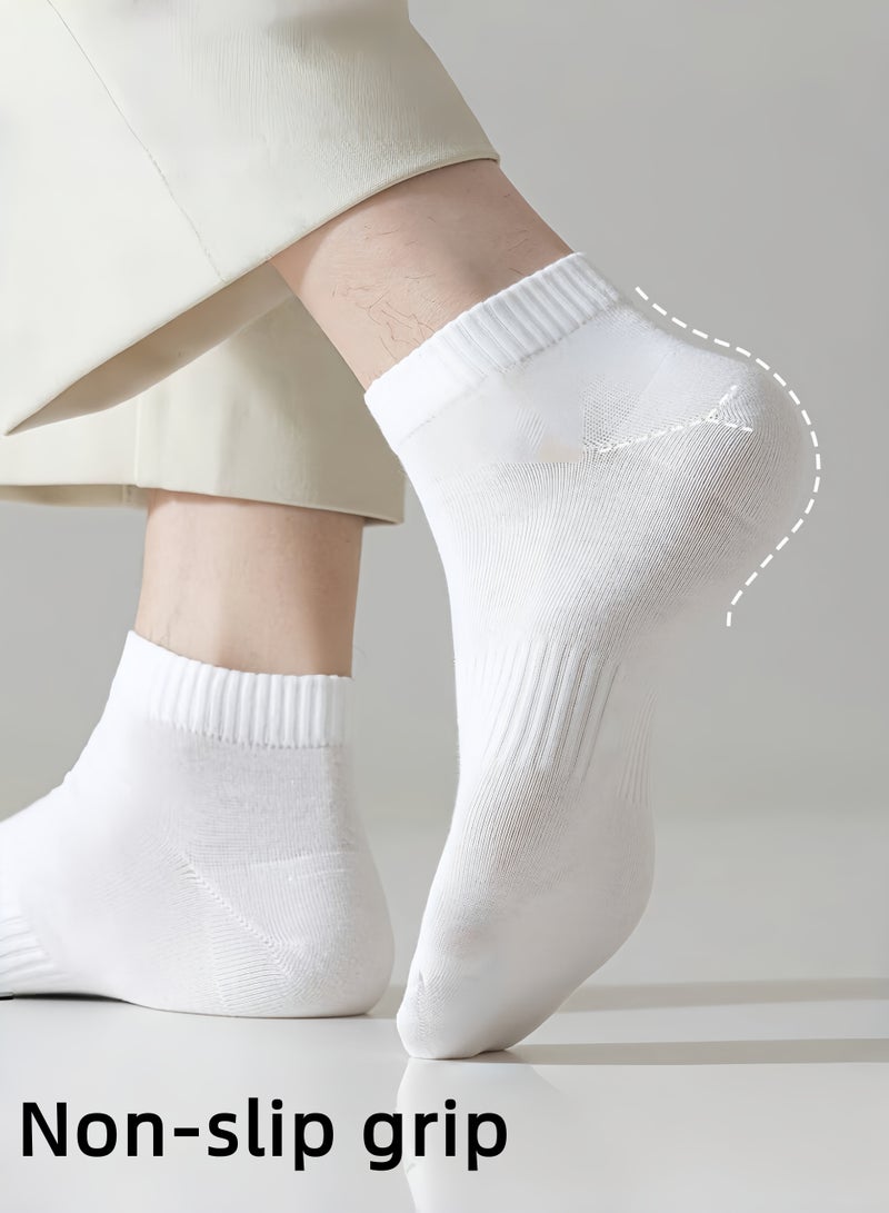 Hiras 6 Pairs Men's Ankle Socks 100% Pure Cotton Breathable No Slip Perfect for Business Casual Wear Socks Sports Socks Running Socks Multicolor  - Image 5