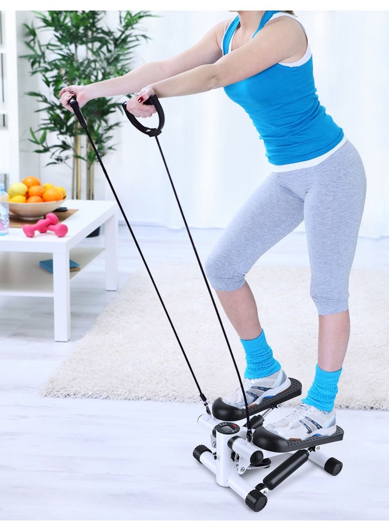 DubaiGallery Mini Stepper Trainer Adjustable Height Stepper Exercise Machine with Resistance Bands and LCD Monitor Air Climber Stepping Fitness Machine - Image 3
