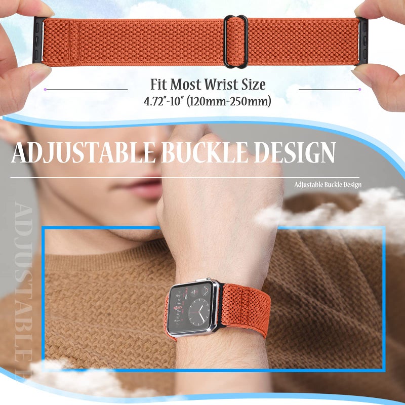 Tiptops Apple Watch Band - Unisex, Stretchy Nylon, Fit All Apple Watch Models, Easy Adjustable, Perfect for Workouts, 4.3-10 Inch Wrist - Image 2