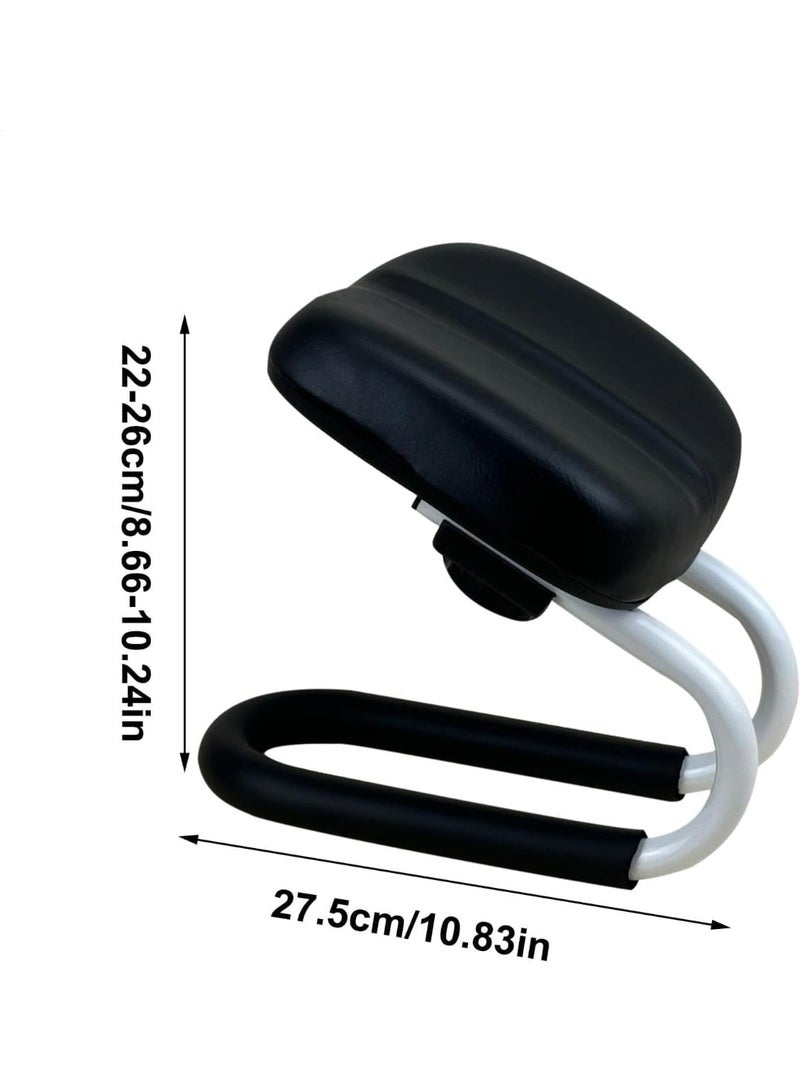 أوزيغالور مقعد تأمل قابل لتعديل الارتفاع - كرسي صلاة محمول للاستخدام المنزلي والخارجي، كرسي يوغا مزود بأغطية أرجل مانعة للانزلاق (أسود) - Image 3