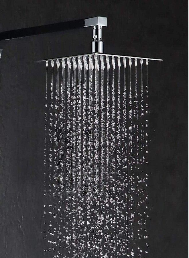 Clinton Heavy Stainless Steel 6x6 Inch Ultra Slim Overhead Shower With (15" Inch) Square Shower Arm - Image 1