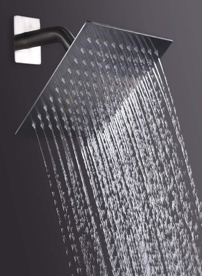 Clinton Heavy Stainless Steel 6x6 Inch Ultra Slim Overhead Shower With (15" Inch) Square Shower Arm - Image 4