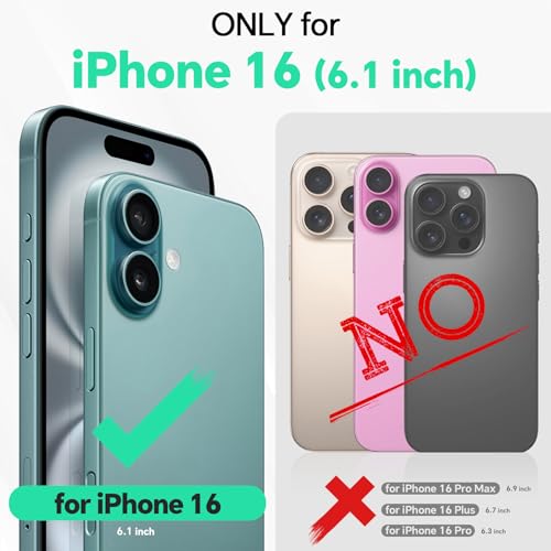 TUCCH Wallet Case for iPhone 16 Magnetic PU Leather Kickstand Flip Cover with 4 Card Slot Shockproof TPU Interior Shell RFID Blocking Folio Case Compatible with iPhone 16 5G 2024 Light Blue - Image 3