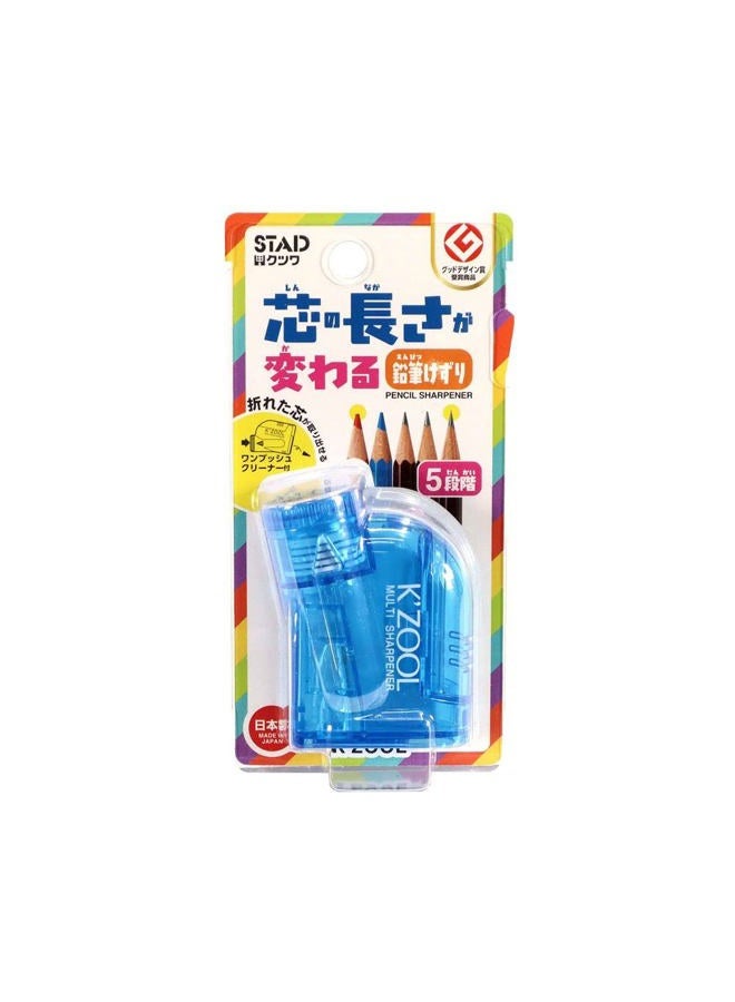 KUTSUWA STAD K'ZOOL Sharpness Adjustable Pencil Sharpener, Translucent Blue (RS035BL) - Image 2
