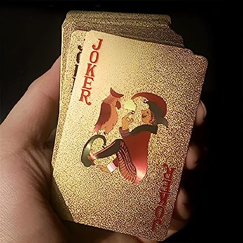 Peeplvalue Gold Plated Poker Playing Cards-Pure PVC Table Cards-Golden (Pack of 2) - Image 5