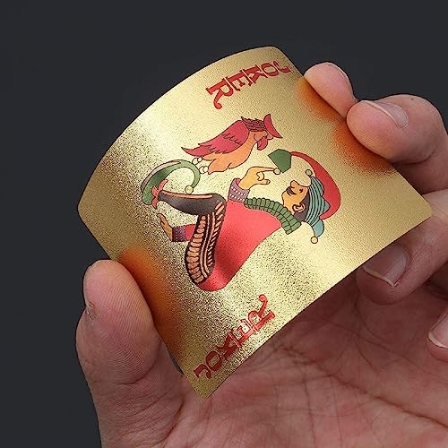 Peeplvalue Gold Plated Poker Playing Cards-Pure PVC Table Cards-Golden (Pack of 2) - Image 4