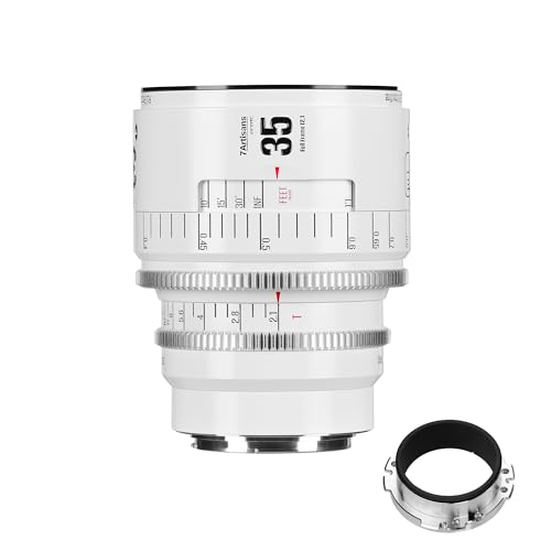 7artisans 35mm T21 Infinte Series Professional Full Frame Manual Cine Lens Compatible for EF Mount for Photography FilmmakingWhite - Image 1