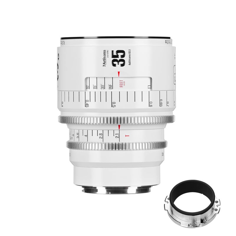 7artisans 35mm T21 Infinte Series Professional Full Frame Manual Cine Lens Compatible for EF Mount for Photography FilmmakingWhite - Image 2