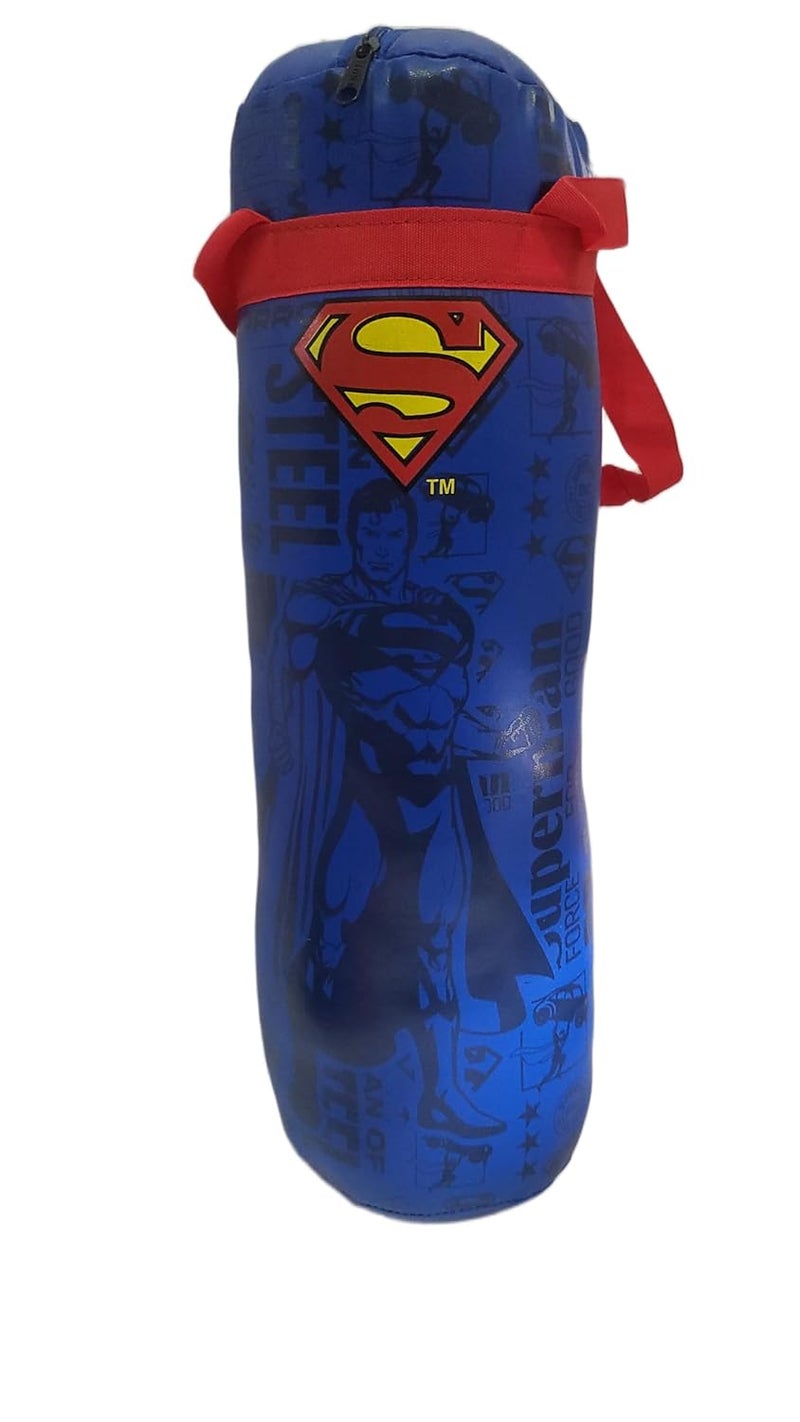 Kaizen طقم ملاكمة سوبرمان للأطفال – حقيبة ملاكمة بطول 1.5 قدم مع قفازات وغطاء رأس – طقم تدريب ملاكمة للأطفال (أزرق) | لعب داخلي وخارجي | لعبة لياقة ممتعة للأولاد والبنات - Image 2