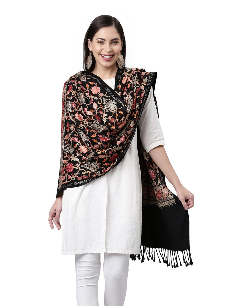 Pashmoda Women Dilkash Kashmiri Aari Embroidery Stole (Size: 71X203 CM) - Image 2