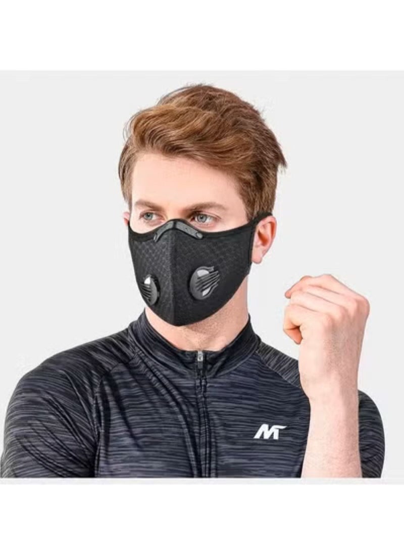 1pc dust mask, breathable reusable mask, isolates dust in the air, windproof, suitable for woodworking, construction, mowing and grinding, unisex (black) - Image 1