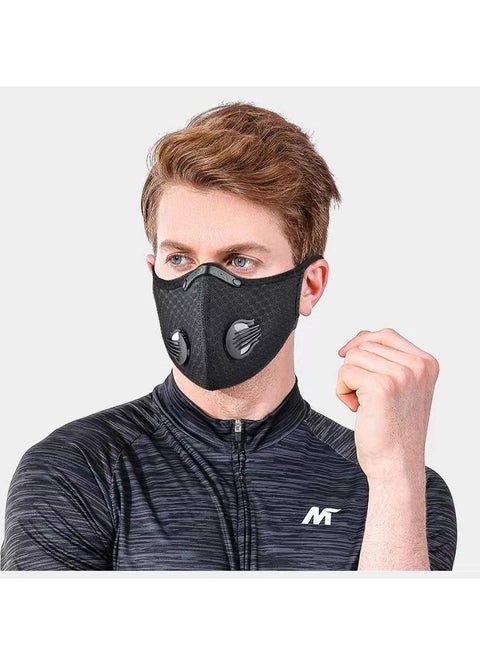 1pc dust mask, breathable reusable mask, isolates dust in the air, windproof, suitable for woodworking, construction, mowing and grinding, unisex (black)