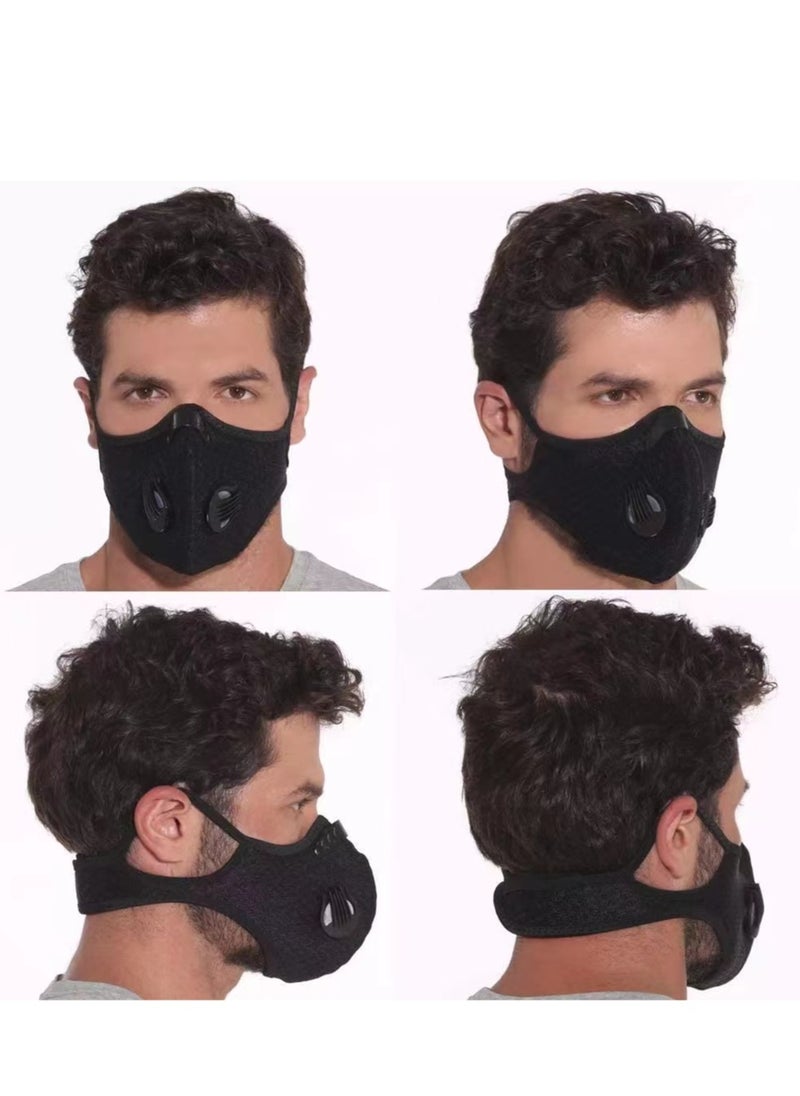 Generic - 1pc dust mask, breathable reusable mask, isolates dust in the air, windproof, suitable for woodworking, construction, mowing and grinding, unisex (black) - Image 1