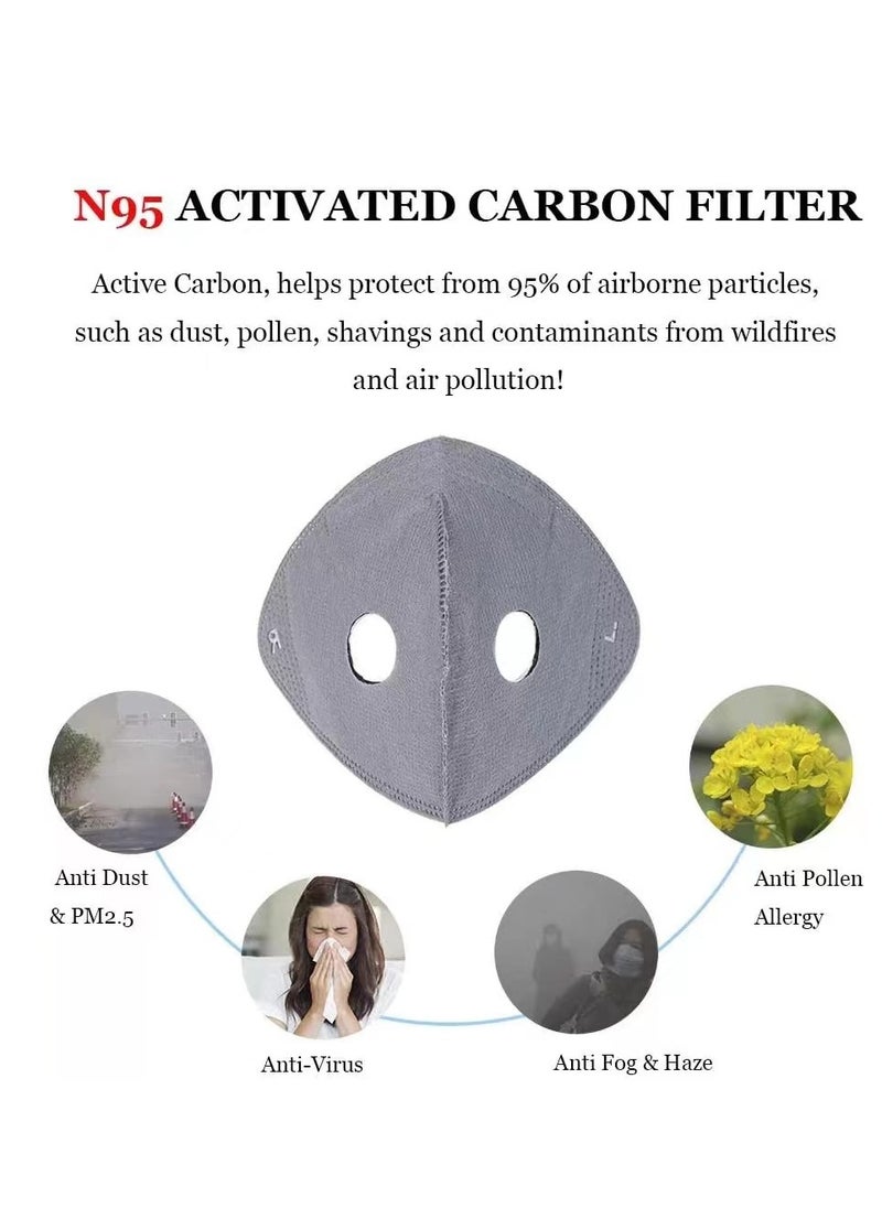 Generic - 1pc dust mask, breathable reusable mask, isolates dust in the air, windproof, suitable for woodworking, construction, mowing and grinding, unisex (black) - Image 1