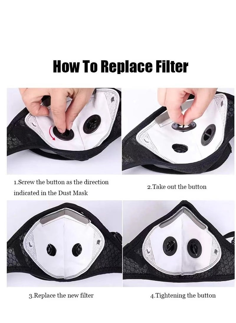 Generic - 1pc dust mask, breathable reusable mask, isolates dust in the air, windproof, suitable for woodworking, construction, mowing and grinding, unisex (black) - Image 1