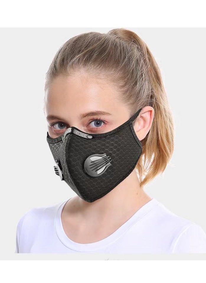 Generic - 1pc dust mask, breathable reusable mask, isolates dust in the air, windproof, suitable for woodworking, construction, mowing and grinding, unisex (black) - Image 1