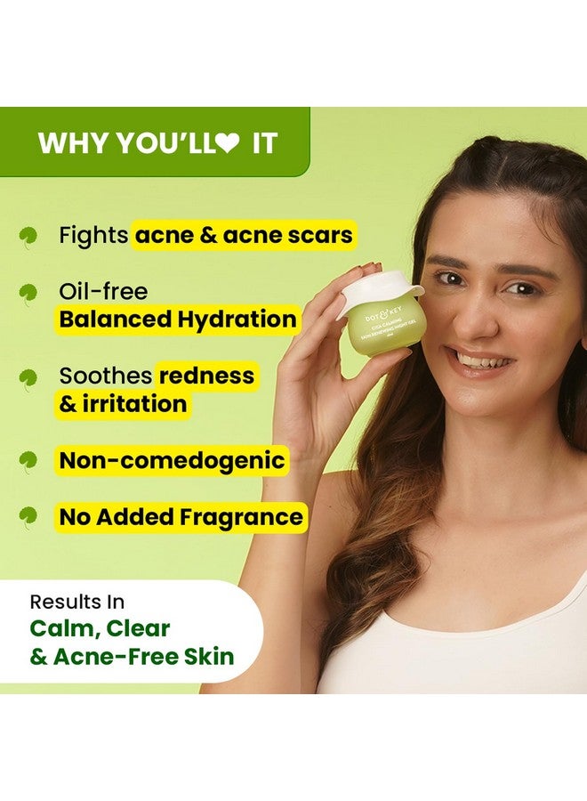 Dot & Key Dot & Key CICA Calming Skin Renewing Night Gel | For Oily, Acne Prone And Sensitive Skin | Night Cream with Niacinamide, Green Tea & Hyaluronic | Fades Blemishes & Dark Spots | 60ml - Image 2