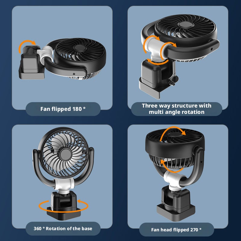 مروحة مزدوجة الرأس للسيارة USB 12V/24V مروحة تبريد محمولة - Image 4