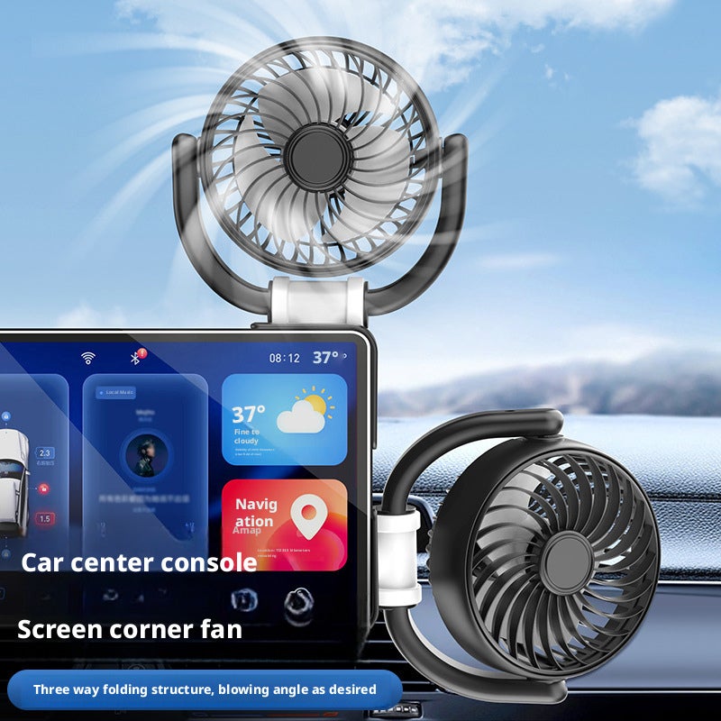 مروحة مزدوجة الرأس للسيارة USB 12V/24V مروحة تبريد محمولة - Image 1