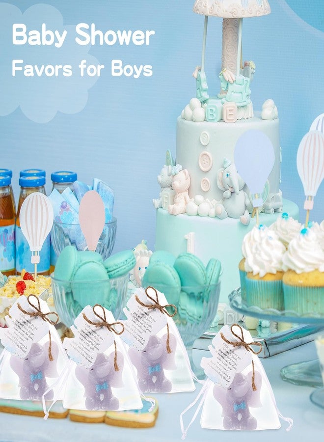 Conelist 25 Set Baby Shower Candles Favors for Guests 25 Elephant Candles Gender Reveal Candles Cute Candles 25 Elephant Thank You Card and Gift Bags Girl Boy Baby Shower Return Gifts for Guest (Blue) - Image 4