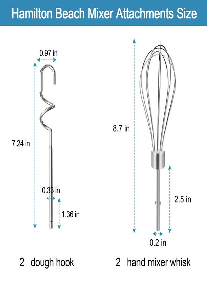 RO6G Hand Mixer Beaters/Dough Hook for Hamilton Beach Mixer Attachments 62682RZ 62632R 62630R 62633R Hand Mixer Attachments - 4Pack - Image 5