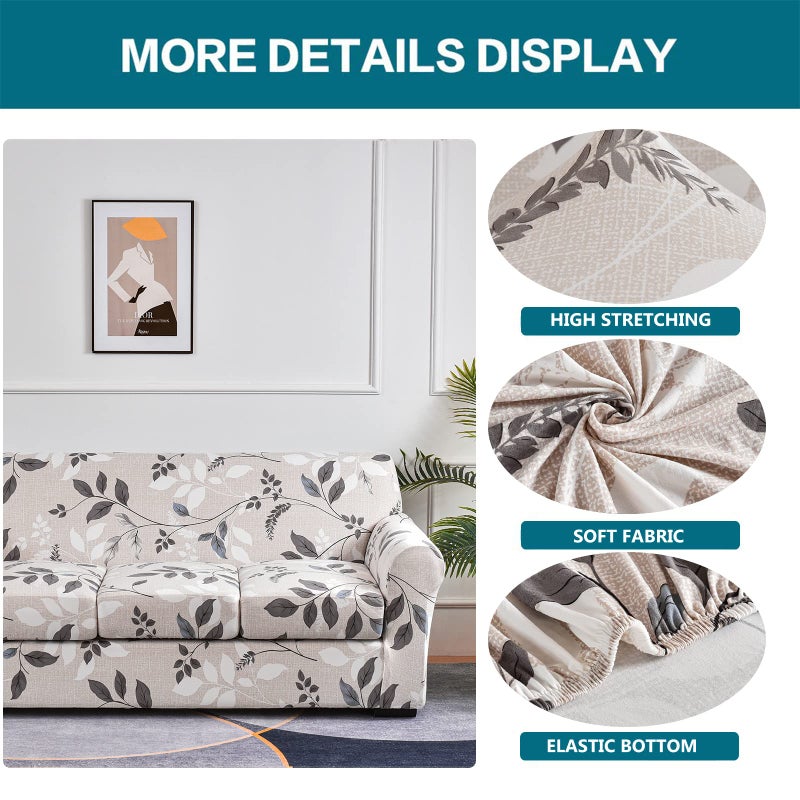 KRFOONN 2 Piece Chair Covers Printed Sofa Covers Couch Covers Washable Armchair Sofa Couch Slipcover Furniture Protector with Elastic Bottom for Living Room (Armchair, 23), Small - Image 2