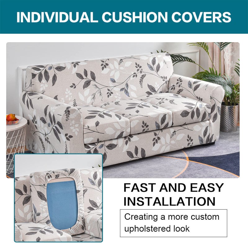 KRFOONN 2 Piece Chair Covers Printed Sofa Covers Couch Covers Washable Armchair Sofa Couch Slipcover Furniture Protector with Elastic Bottom for Living Room (Armchair, 23), Small - Image 3