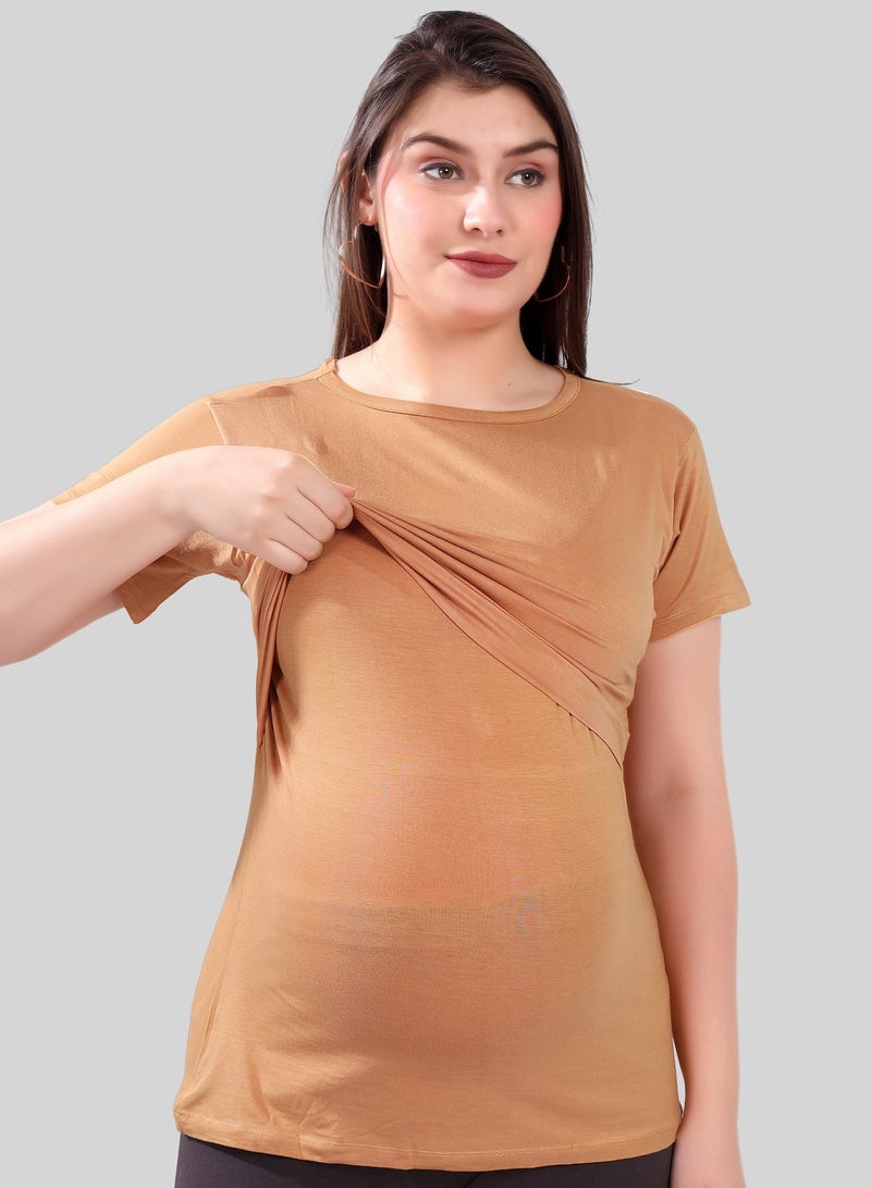 TUMMY Maternity & Nursing Double Layered Pull-On Top Pack of 2pc - Image 3