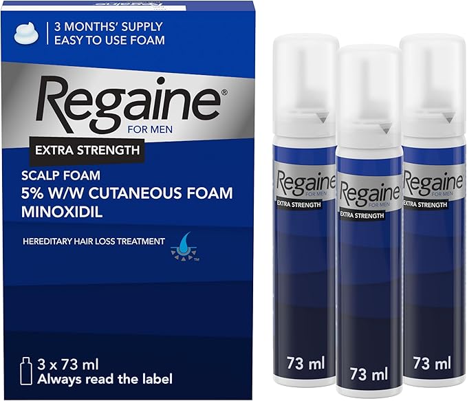 Regaine رغوة ريجين القوية لفروة الرأس 3x 73 مل لعلاج إعادة النمو للرجال مع 5 مينوكسيديل لفقدان الشعر لدى الرجال - Image 1