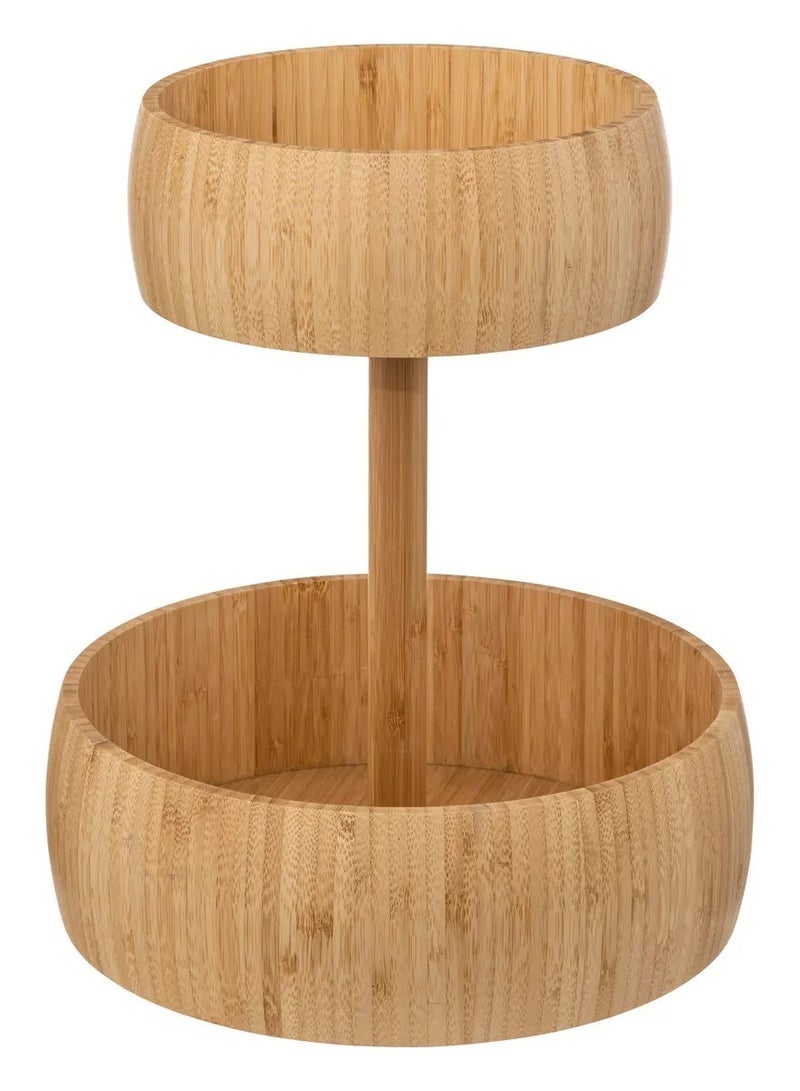 LOFT BAMBOO,FRUIT BASKET 2-LEVEL,D29XH35.5MS,NATURAL-189706 - Image 2