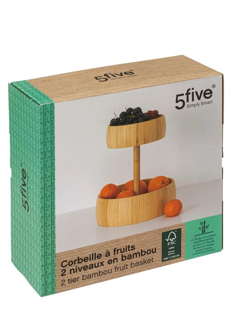 LOFT BAMBOO,FRUIT BASKET 2-LEVEL,D29XH35.5MS,NATURAL-189706 - Image 3