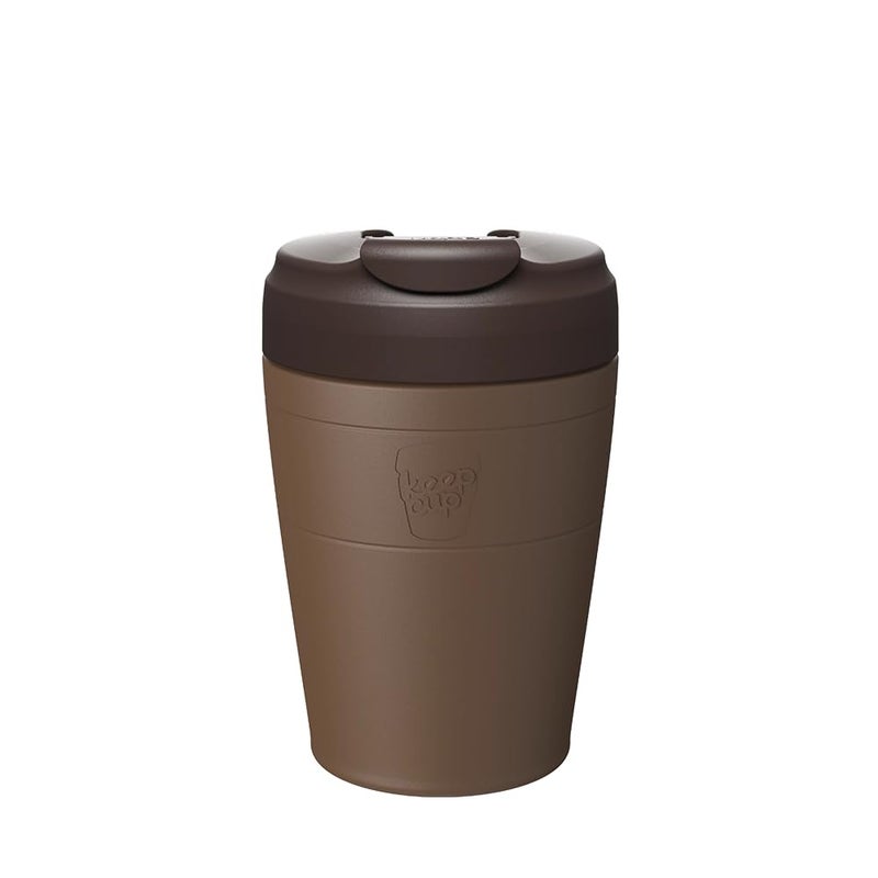 KeepCup Commuter Travel Mug - Insulated Stainless Steel Reusable Coffee Cup with Spillproof Flip Lid - 12oz/340ml - Chocolate - Image 1