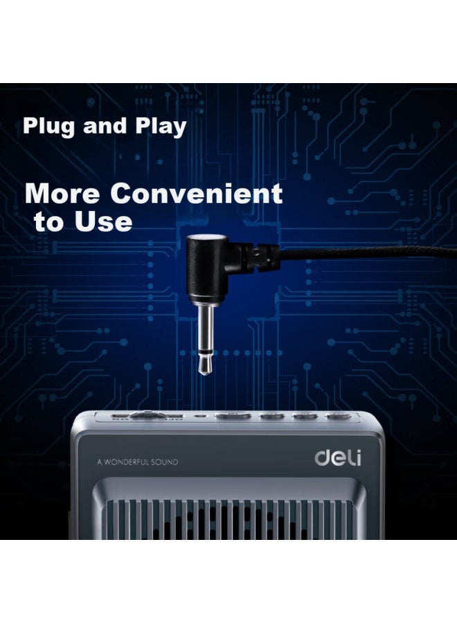 Deli ميكروفون مكبر صوت سلكي مثبت على الرأس قابل للدوران بزاوية، ميكروفون لافاليير عالي الحساسية، ميكروفون مثبت على الرأس للاستخدام الخاص - Image 2