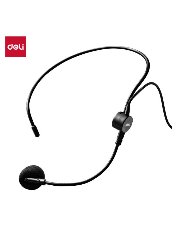 Deli ميكروفون مكبر صوت سلكي مثبت على الرأس قابل للدوران بزاوية، ميكروفون لافاليير عالي الحساسية، ميكروفون مثبت على الرأس للاستخدام الخاص - Image 5