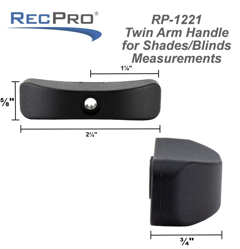 RecPro RV Window Crank Handle | Tee-Style Knob | Black Plastic (2-Pack) - Image 4