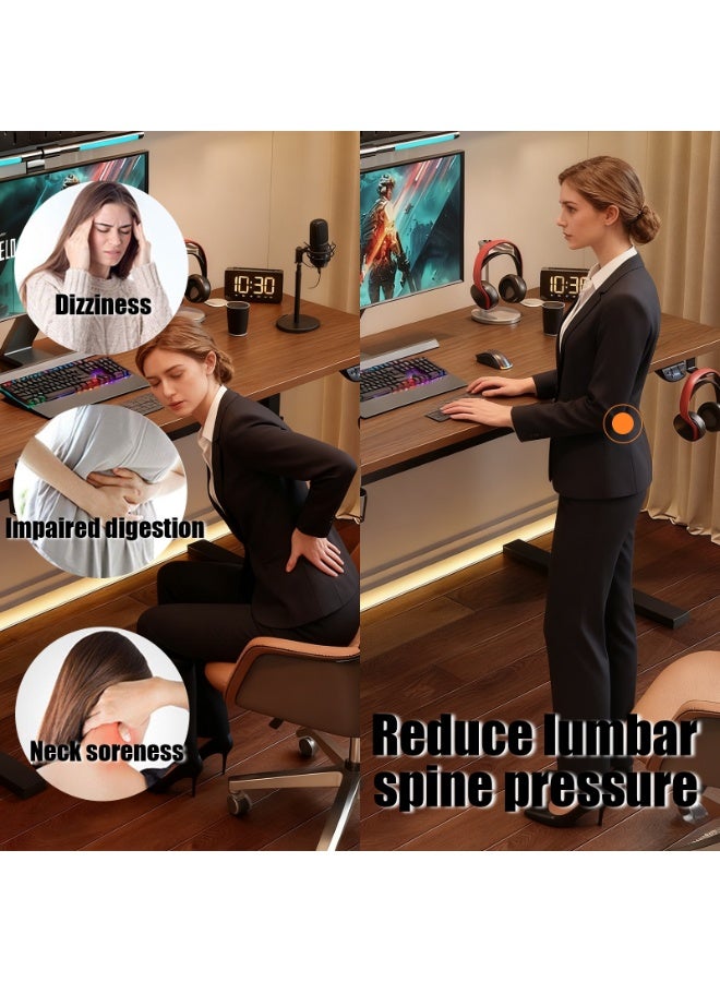 كيل › مكتب كهربائي قابل لتعديل الارتفاع 120×60 سم مع سطح طاولة مركب ولوحة ذاكرة، مكتب منزلي بلون الجوز - Image 3