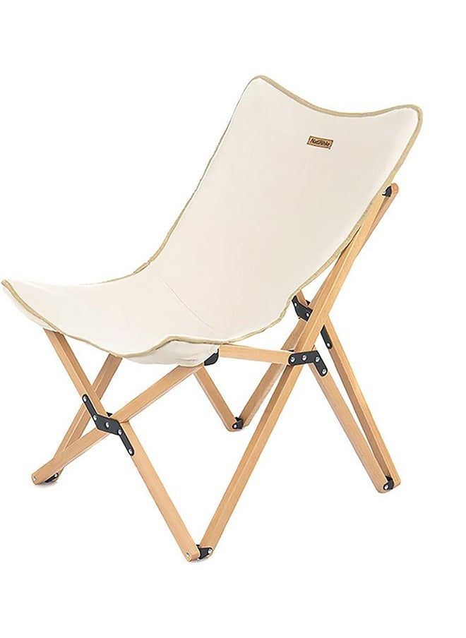 Naturehike Q-9E Outdoor Wooden Folding Chair | Extra-Large Camping Chair | Durable Steel Frame, Oxford 600D Fabric, Portable With Side Pockets | Wooden  - Image 1