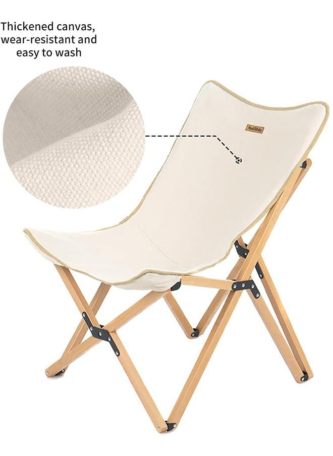 Naturehike Q-9E Outdoor Wooden Folding Chair | Extra-Large Camping Chair | Durable Steel Frame, Oxford 600D Fabric, Portable With Side Pockets | Wooden  - Image 2