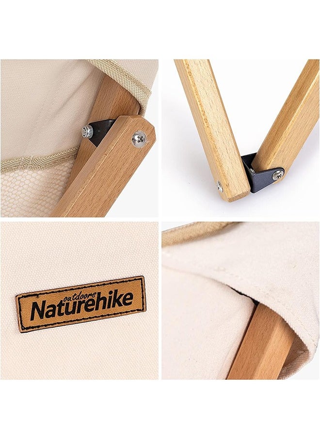 Naturehike Q-9E Outdoor Wooden Folding Chair | Extra-Large Camping Chair | Durable Steel Frame, Oxford 600D Fabric, Portable With Side Pockets | Wooden  - Image 4