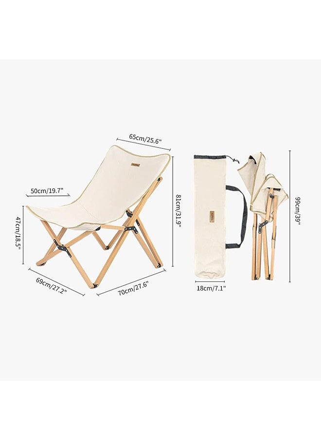 Naturehike Q-9E Outdoor Wooden Folding Chair | Extra-Large Camping Chair | Durable Steel Frame, Oxford 600D Fabric, Portable With Side Pockets | Wooden  - Image 5