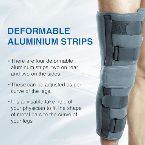 KUDIZE Knee Immobilizer Brace for Knee support for dislocation injuries ligament tear wraparound knee stabilizer splint for men & women (XL) - Image 3