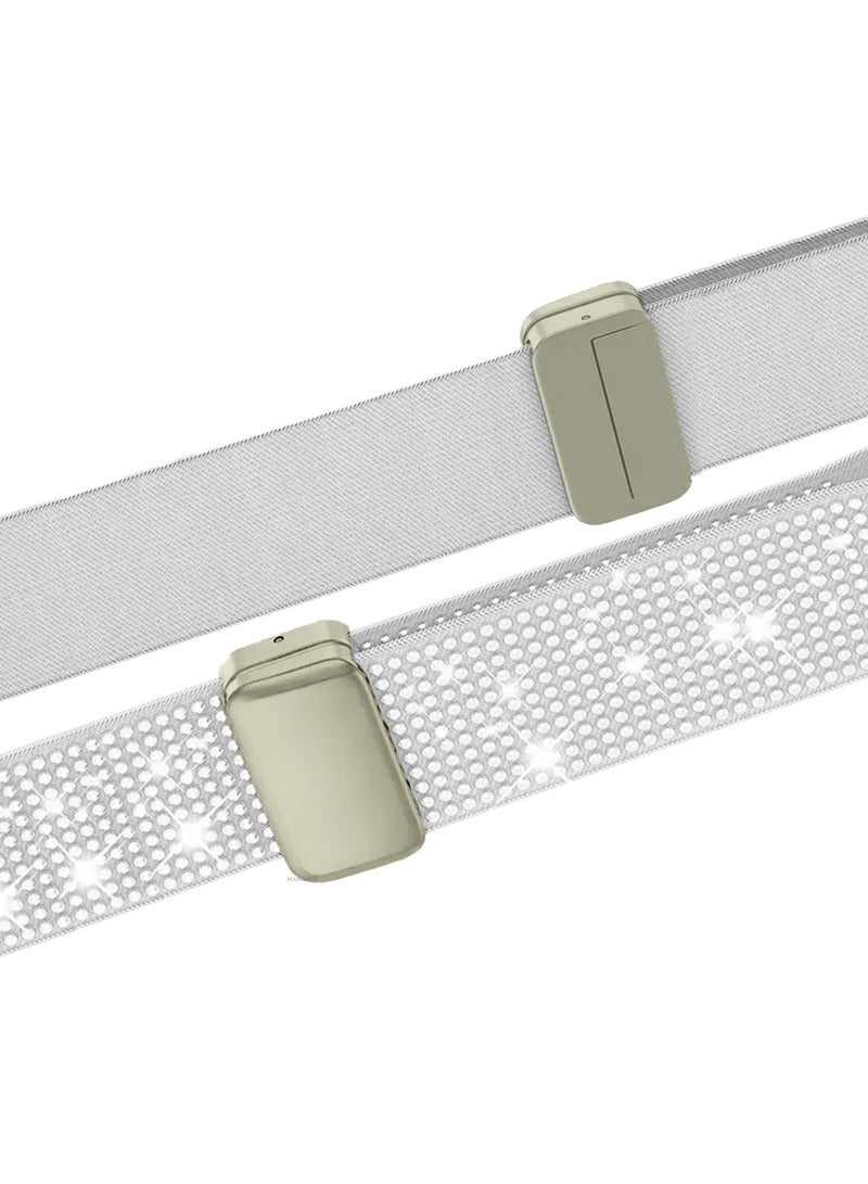 38mm/40mm/41mm/42mm(Series 10) Strap Band for Apple Watch Series 1-9, SE & Ultra - Rhinestone Sparkle Watch Band - White - Image 3