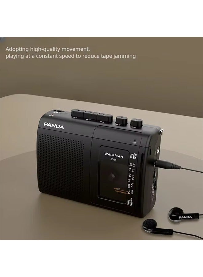 مشغل موسيقى كاسيت كلاسيكي محمول مع راديو AM/FM ومسجلات شرائط Walkman مع مكبر صوت يدعم تشغيل سماعات الرأس مقاس 3.5 مم - Image 3