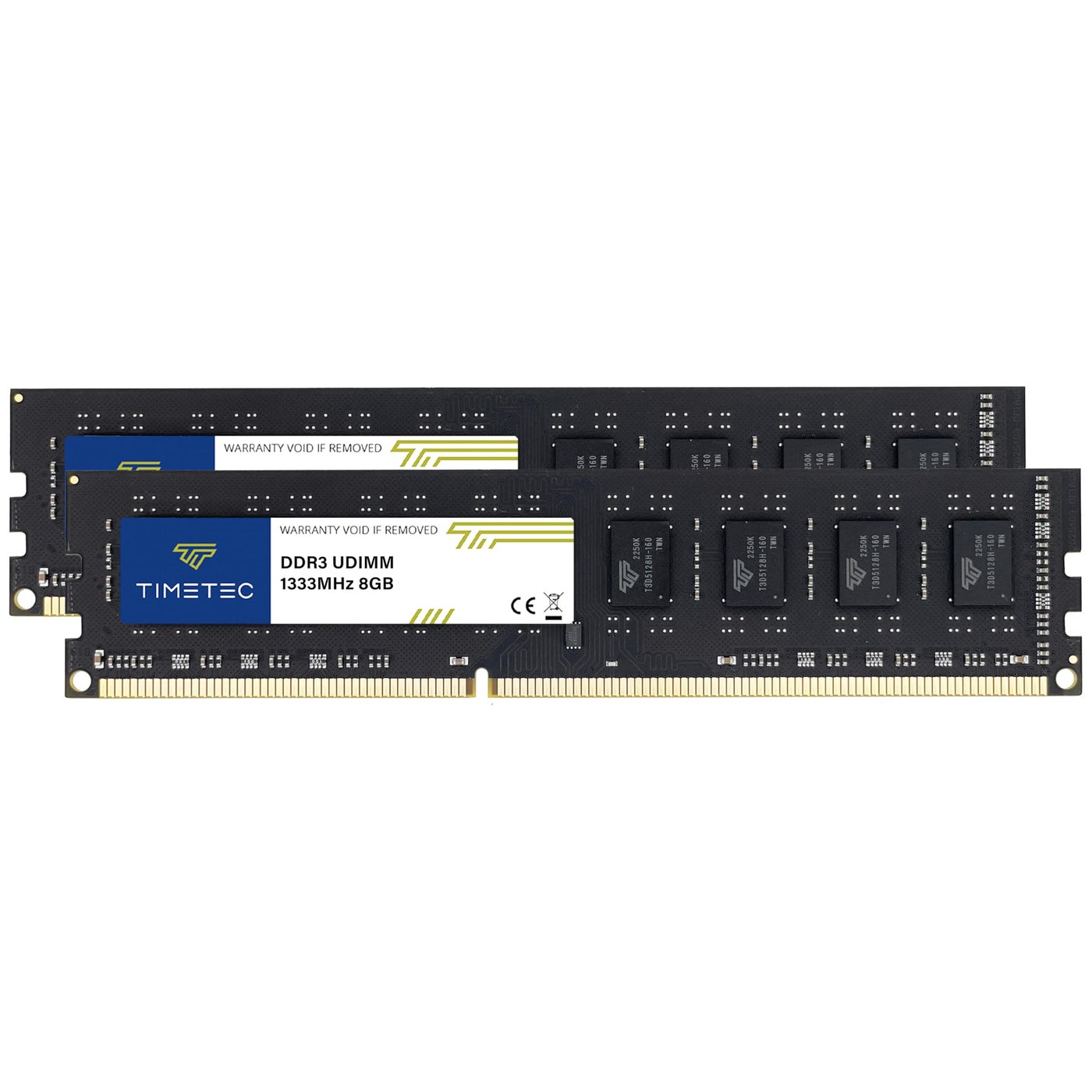 Timetec 16GB KIT(2x8GB) DDR3 / DDR3L 1333MHz PC3-10600 Non-ECC Unbuffered 1.5V / 1.35V CL9 2Rx8 Dual Rank 240 Pin UDIMM PC Desktop Computer Memory RAM Module Upgrade (16GB KIT(2x8GB))