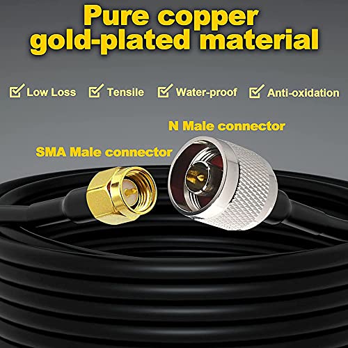 onelinkmore Low Loss RG58 N Male to SMA Male Antenna 35FT RF Coaxial Cable and Two-Way Radio Applications Pure Copper 50 ohm Cable for 3G/4G/5G/LTE/ADS-B/Ham/GPS/WiFi/RF Radio to Antenna - Image 3