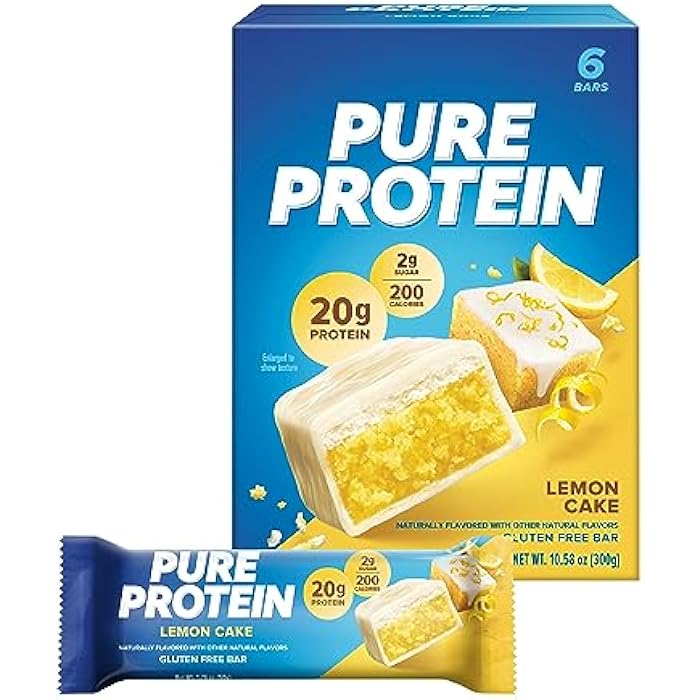 Pure Protein Bars Nutritious Snacks to Support Energy, Lemon Cake, 6 Count (Pack of 1) - Image 1